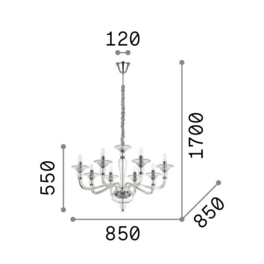 osemz svicka sklenena priesvitno lustrov handmade ustami fukane jedinecny elegantny luxusny lampa glamour klasicky vila kasl v obyvacka kuchyna.jpg